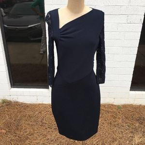 Oscar de la Renta Navy Coktail Dress